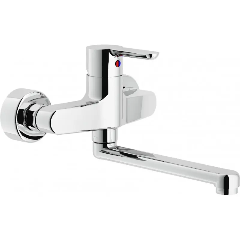 NOBILI ABC Miscelatore Rubinetto Monocomando Lavello Parete, Finitura Cromo AB87115CR