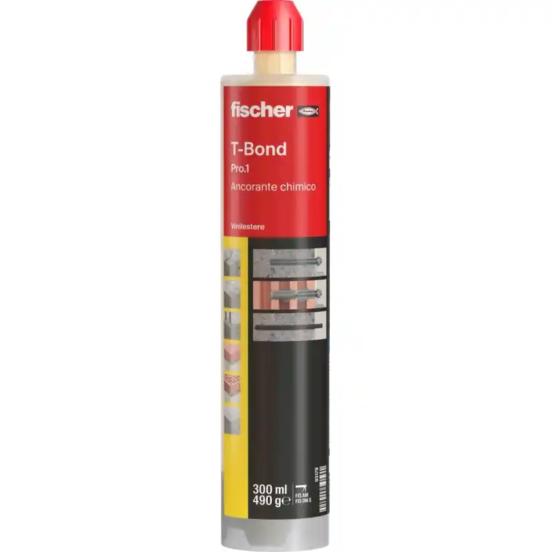 T-BOND PRO.1 Ancorante chimico vinilestere ibrido PRO.1 per il fissaggio in calcestruzzo fessurato e in muratura piena e forata di barre filettate soggette a carichi medio-pesanti e per la connessione di ferri di ripresa 00093179