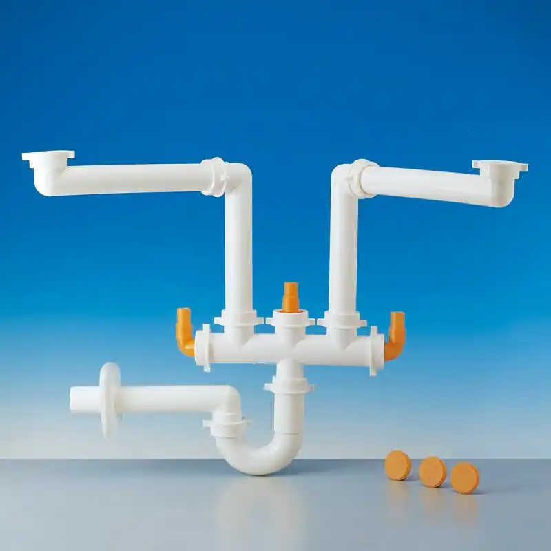 Spazio 2/35 sifone salvaspazio + scarico Pp ø40 bianco 9.1275.09