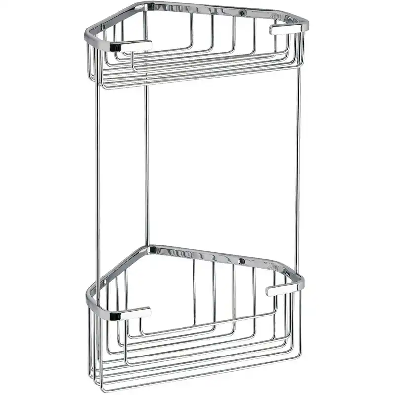 GEDY 2482 Angolare per Doccia Cromato - Portaoggetti doccia in acciaio inox, design elegante, facile da installare a parete - 000024831300900
