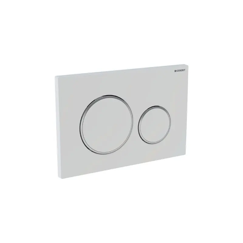 GEBERIT Sigma20 Placca Comando Due Tasti Bianco/Cromo/Bianco, Compatibile con Sistemi Sigma, Doppio Risciacquo - 115.882.KJ.1