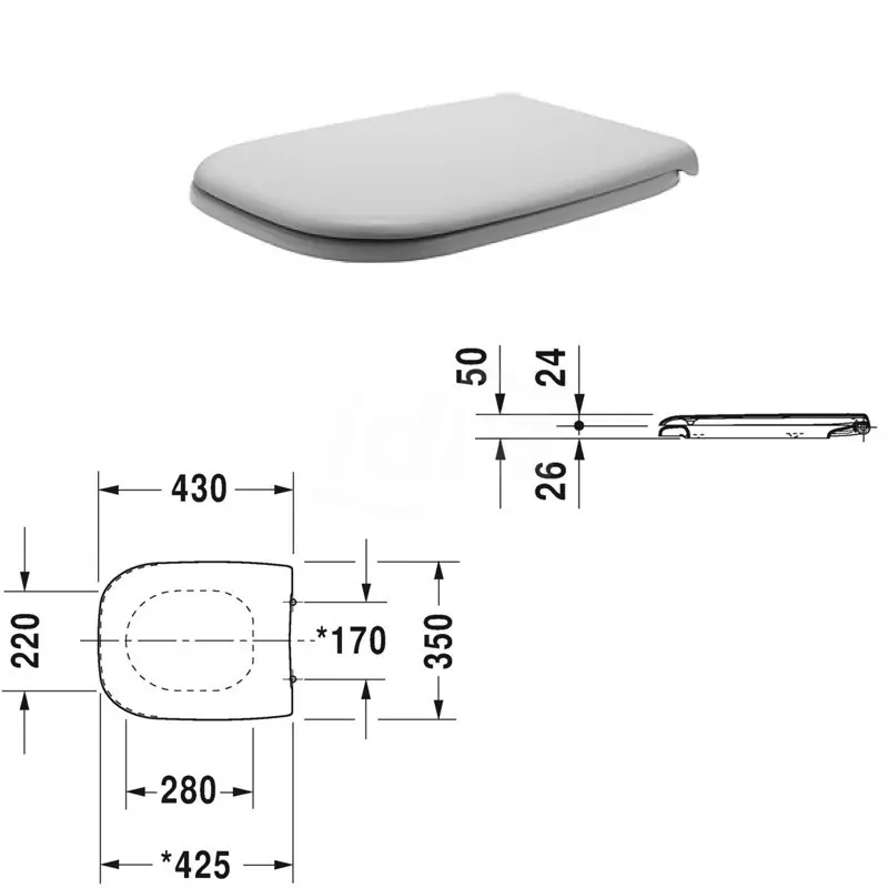 D-Code Sedile con coperchio, cerniere in acciaio inox, senza chiusura rallentata 0067310000
