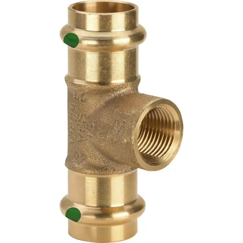 VIEGA 2217.2 Tee Fr Ø22X1/2"Femmina x22 In Bronzo A Pressare - 115944