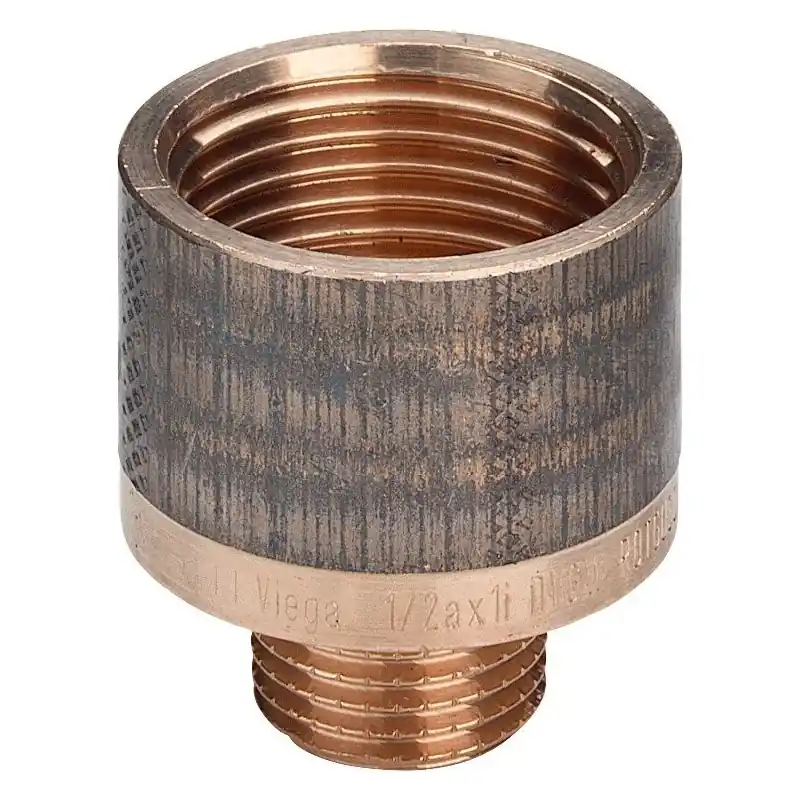 VIEGA 3242 Raccordo Manicotto Ridotto Ø1/2"Maschio x1"Femmina Bronzo Lucido - 320430