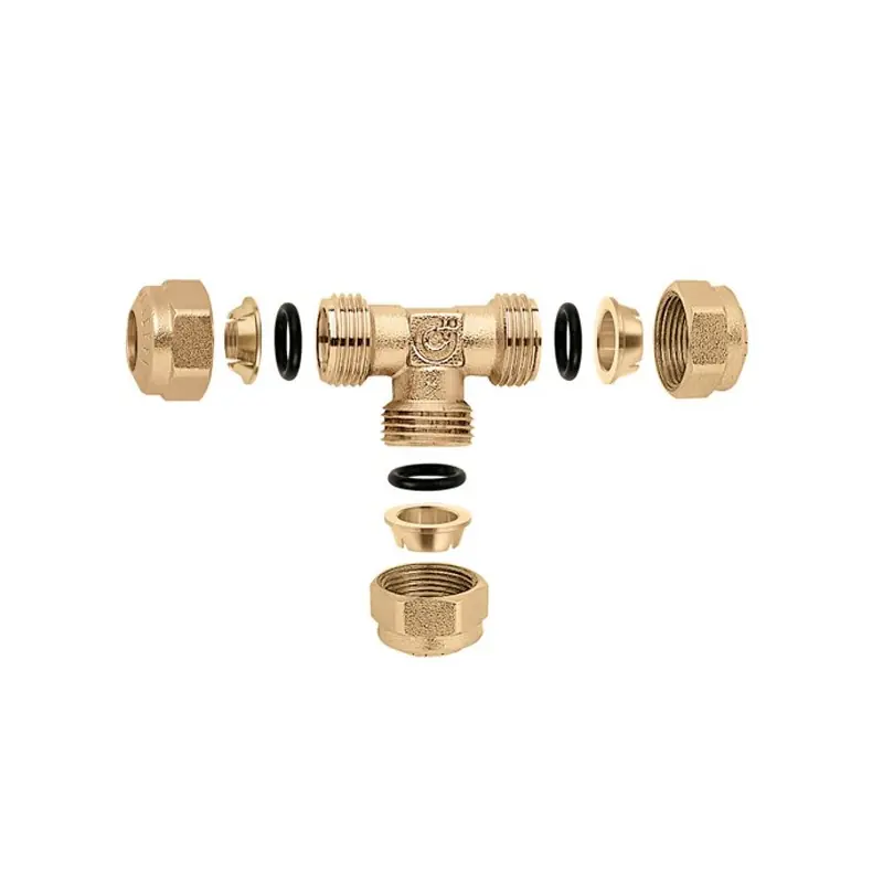 CALEFFI 9060 Raccordo Tee Intermedio Con O-Ring Ø18 Per Rame - 906018