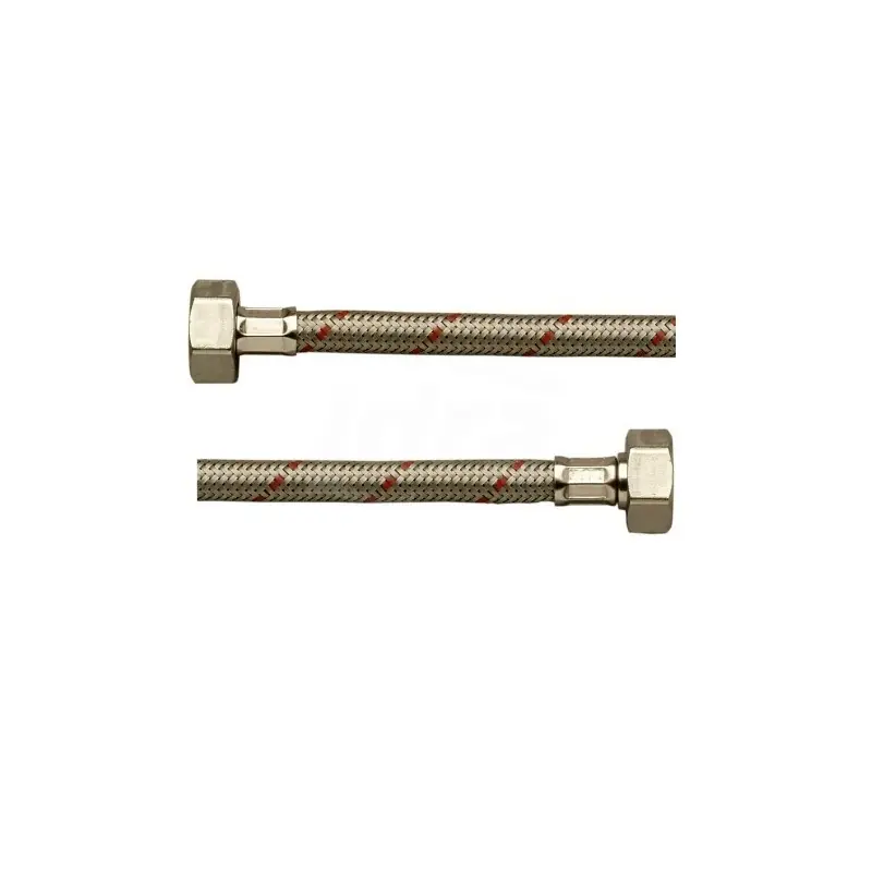 LUXOR Of 814 Flessibile Dn8 Acciaio Inox 200Mm Ø3/8" Maschio Prolungato Con Rosetta Scorrevole X 3/8" Femmina Con Guarnizione Inserita - CGADJS0200LAR