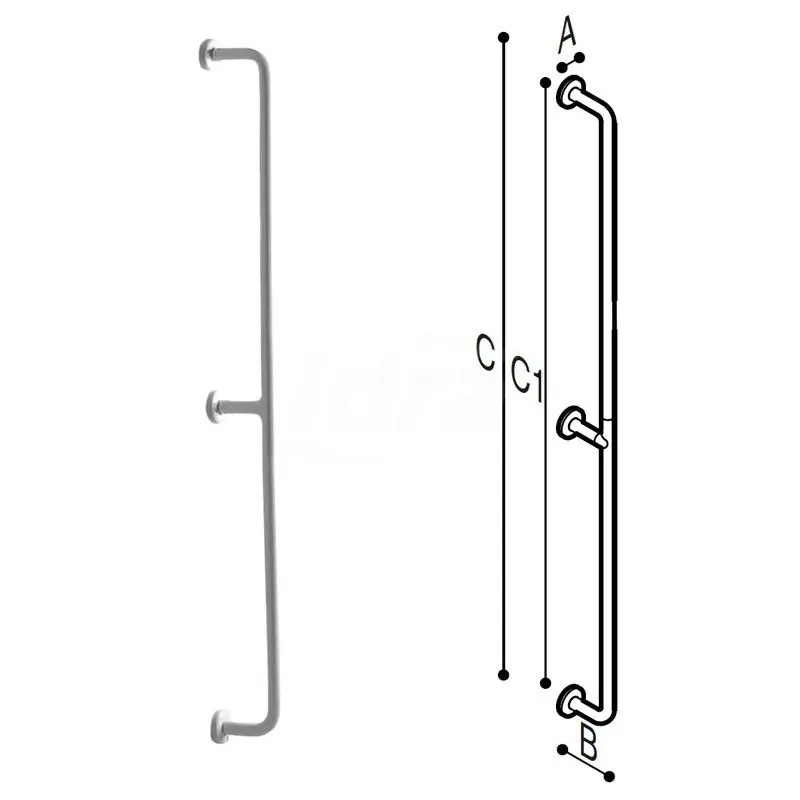 Paint Corrimano da parete a parete L.160 bianco Caldo G06JAS10W2
