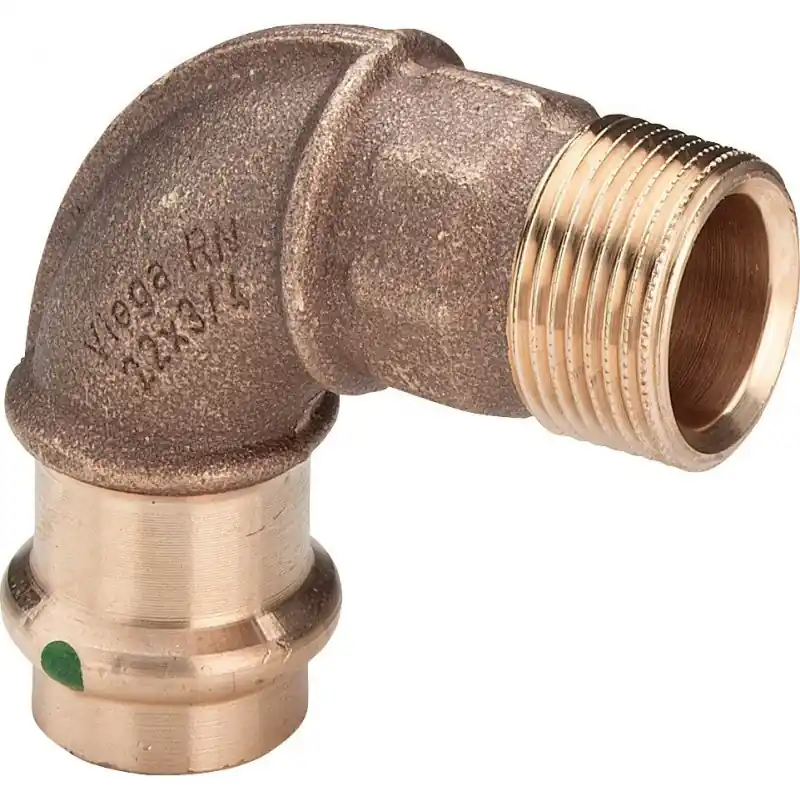 VIEGA 2214 Curva 90° Fr Ø18X3/4"Maschio In Bronzo A Pressare - 314354