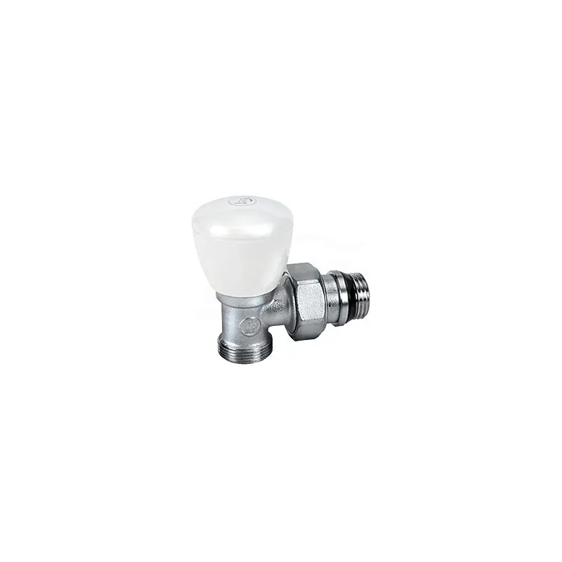 R25TG Valvola manuale a regolazione semplice, a squadra, in ottone, cromata, con attacco per adattatore tubo rame, plastica o multistrato R25X033