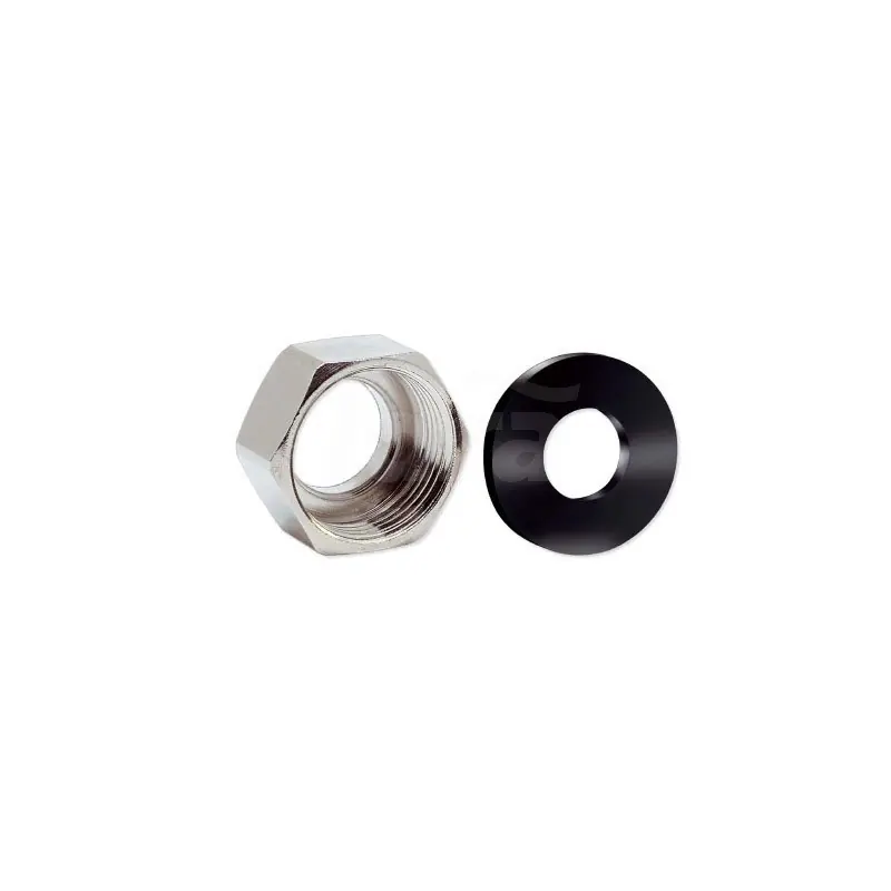 EUROTIS Dado Ridoto Ottone Nichelato Con Guarnizione Nbr Ø1" Femmina Per Tubo DN15 - A02-0010-01891