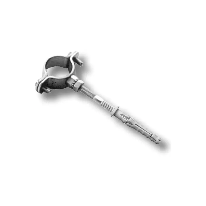 Collare fissaggio tubo con vite e tassello. Dado saldato con puntatura elettrica. ø3/8" INOX 304" 155308304