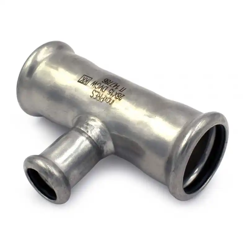 Tee ridotto ø35x18x35 inox 316L press. 192035018