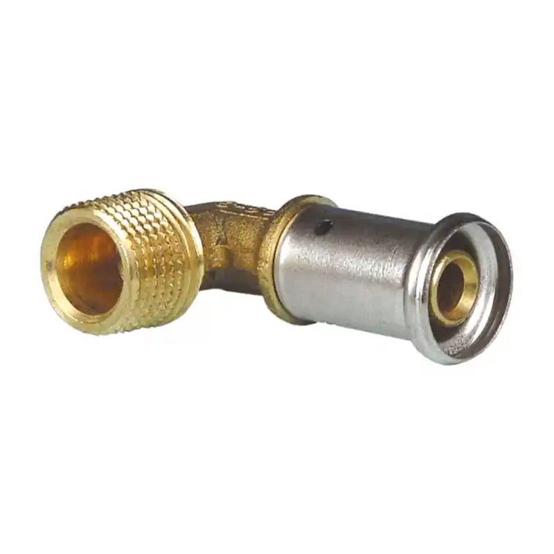 5P gomito 90° maschio ø20x3/4"M ottone press. 5P2005