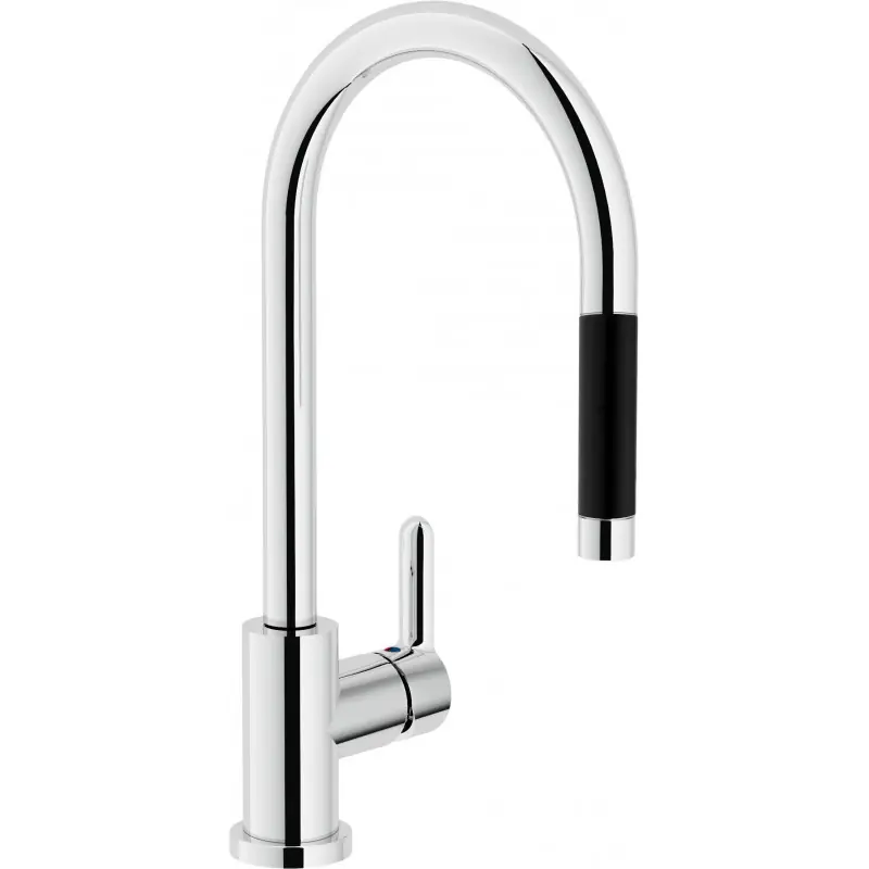 NOBILI ABC Miscelatore Rubinetto Monocomando Lavello e Doccetta Estraibile 1G, Finitura Cromo AB87137/1CR