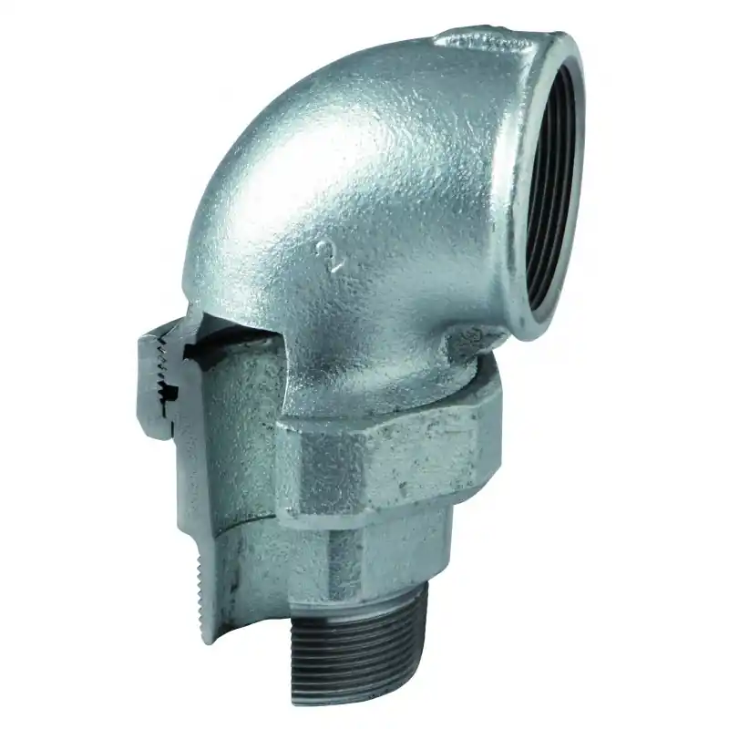 Gomito con bocchettone 98 a sede conica m/f ø1" zinc. eo 09805005