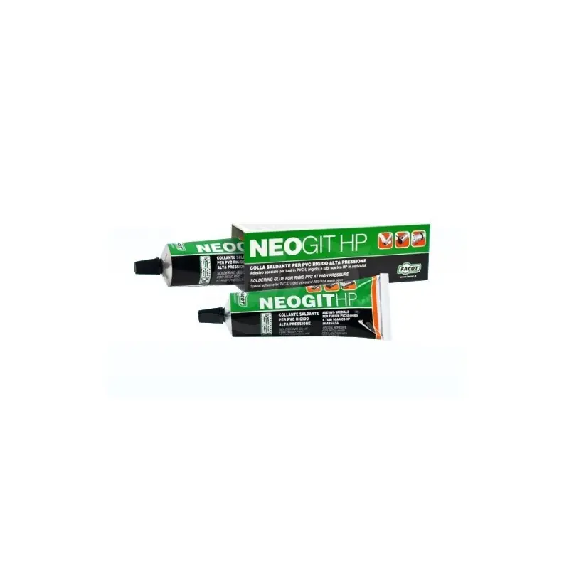 NEOGIT Colla speciale saldante per incollare tubi, componenti in PVC rigido che operano anche in pressione o tubazioni di scarico in ABS/ASA. Tubetto 125gr NEO0125