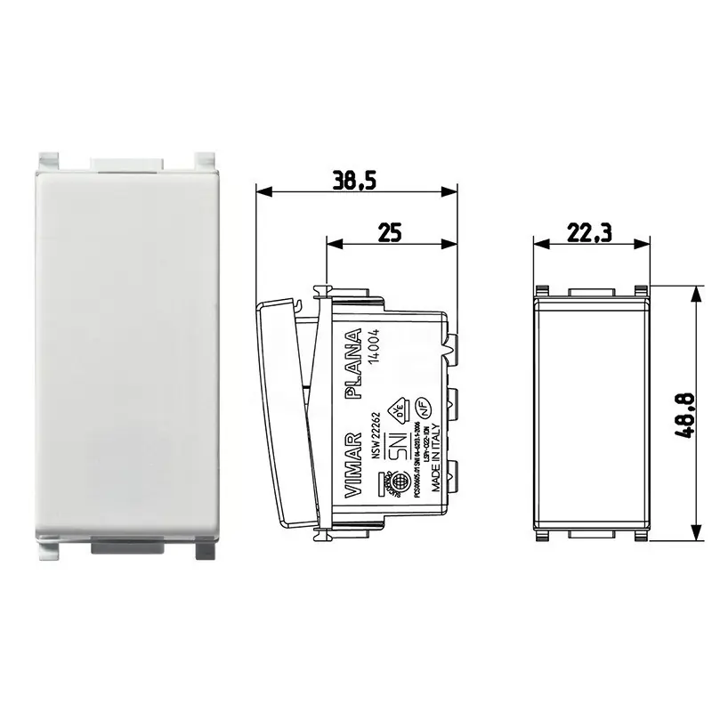 Deviatore 1P 10AX bianco VIW14004