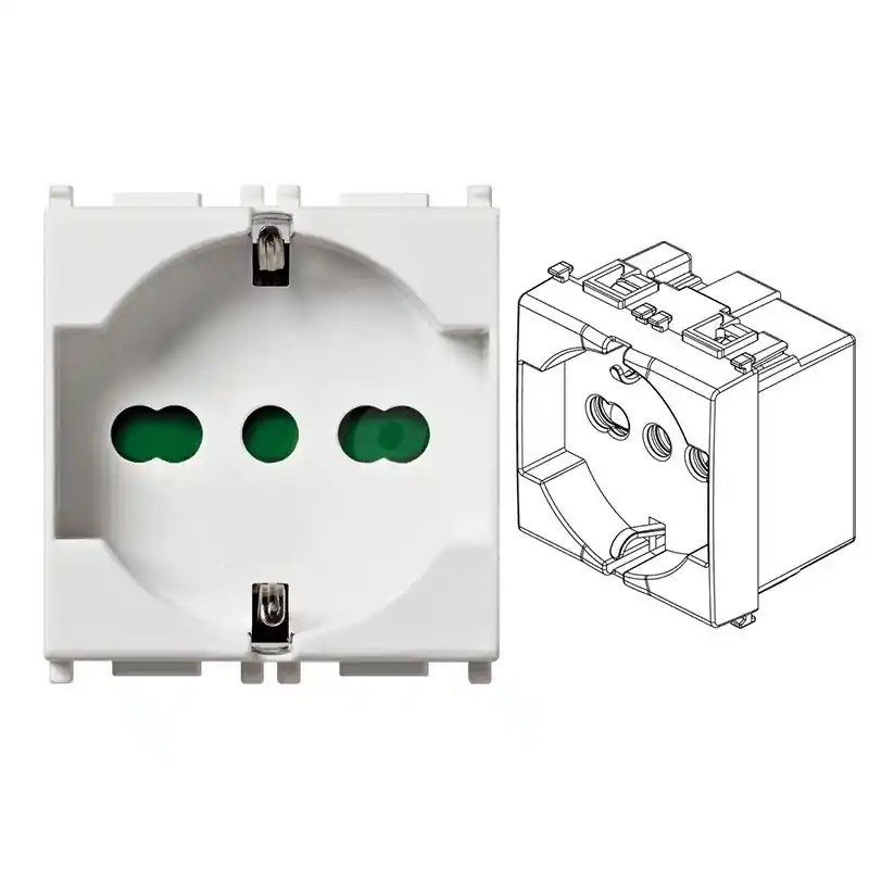 Presa 2P+T 16A universale bianco VIW14210