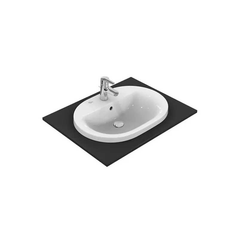 Ideal Standard CONNECT lavabo ovale da incasso soprapiano 48 cm, monoforo, con troppopieno, colore bianco E503801