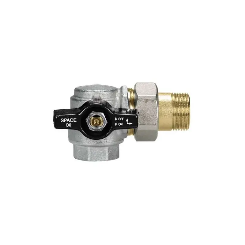 EFFEBI Space 2071N Valvola Sfera Squadra Destra Ø1/2" Farfalla Nera - 2071N404