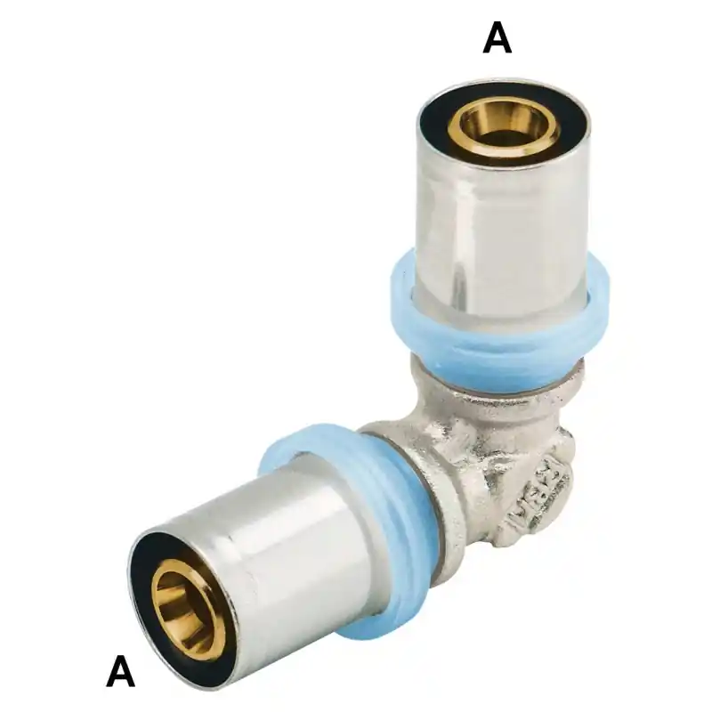 RBM 674 Raccordo Gomito Intermedio Ø32/3X32/3Mm A Pressare Per Tubo Tita-Fix - 06743200