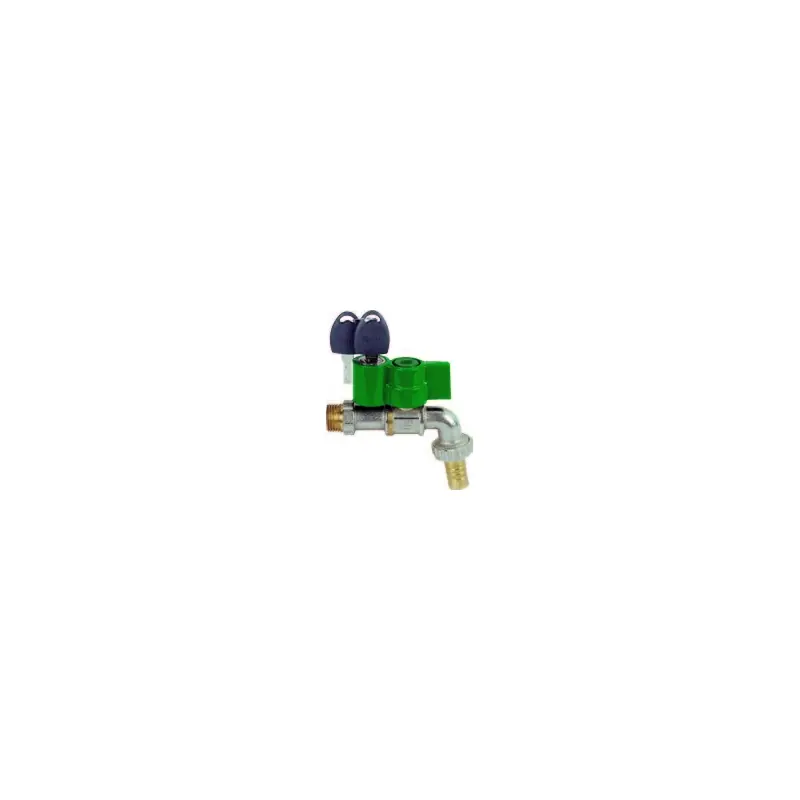 EFFEBI Viva 1740V Rubinetto Sfera Con Portagomma Ø1/2" Lucchettabile Verde - 1740V404L