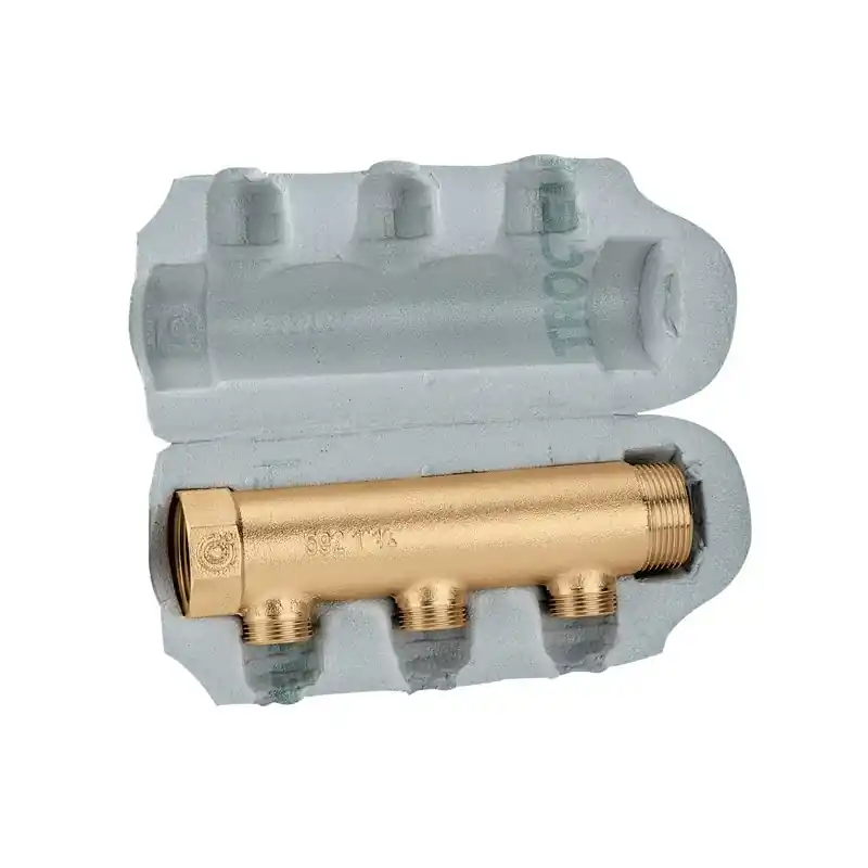 CALEFFI 650 Collettore Semplice Componibile 4 Derivazioni 1 1/4" x 3/4" con Coibentazione Preformata - 650742
