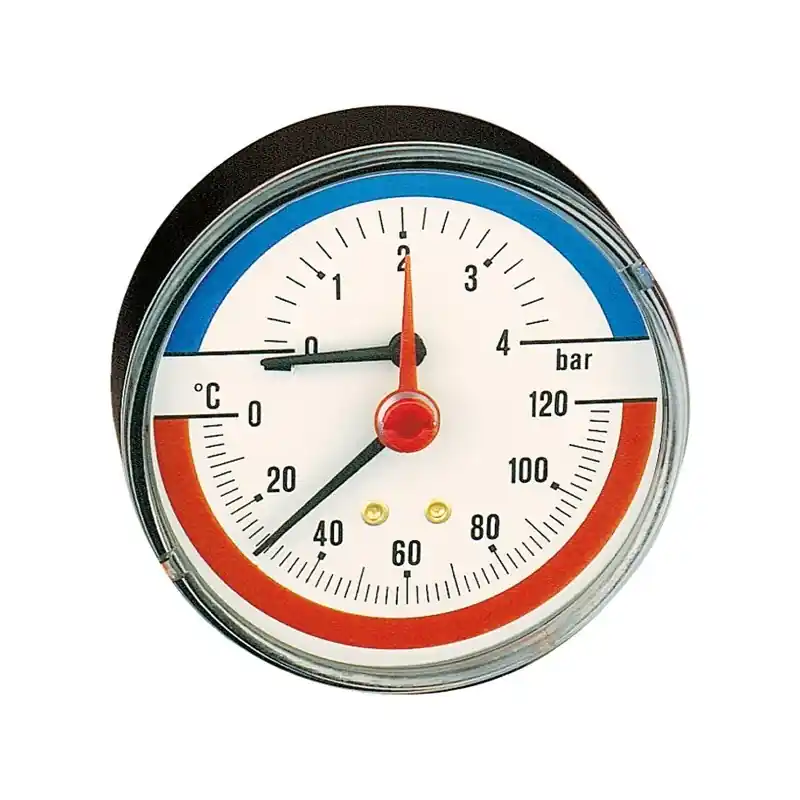 CALEFFI 503 Termomanometro Attacco Posteriore Ø1/2" 0÷4 Bar - 503040
