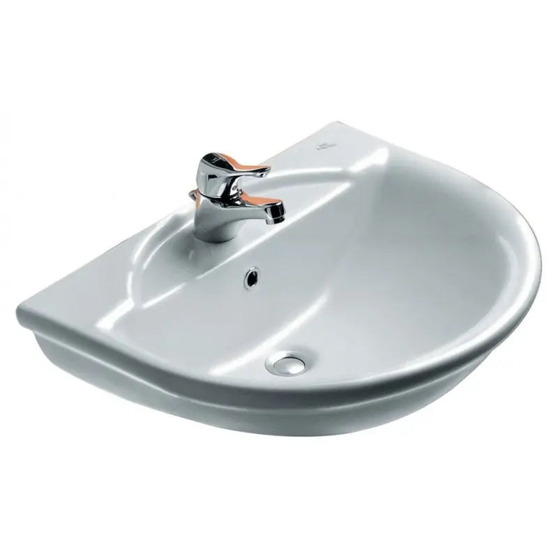 Esedra Lavabo 630x500 mm, foro centrale per la rubinetteria aperto, bianco G906361
