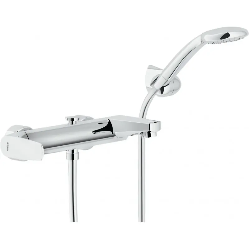 NOBILI NOBI Miscelatore Monocomando Esterno Per Vasca, Con Deviatore, Doccetta, Supporto Doccetta e Flessibile 150cm, Finitura Cromo NB84110CR