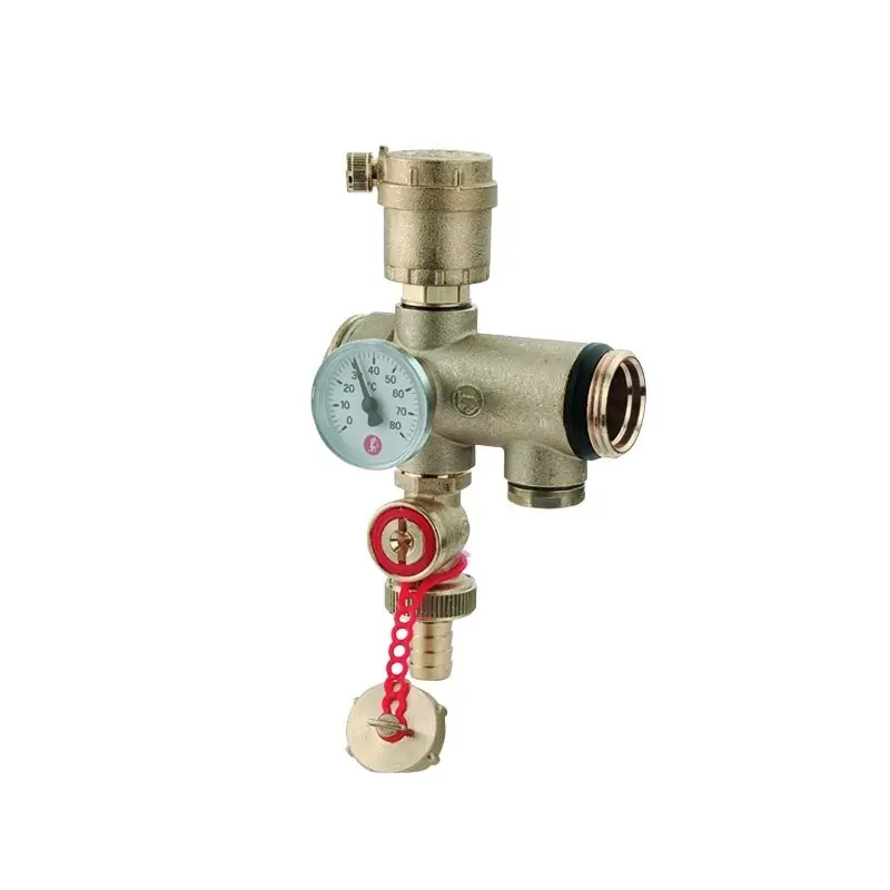 GIACOMINI Raccordo Intermedio Collettori Ottone G 1"F x G 1"M, Termometro - R554DY005