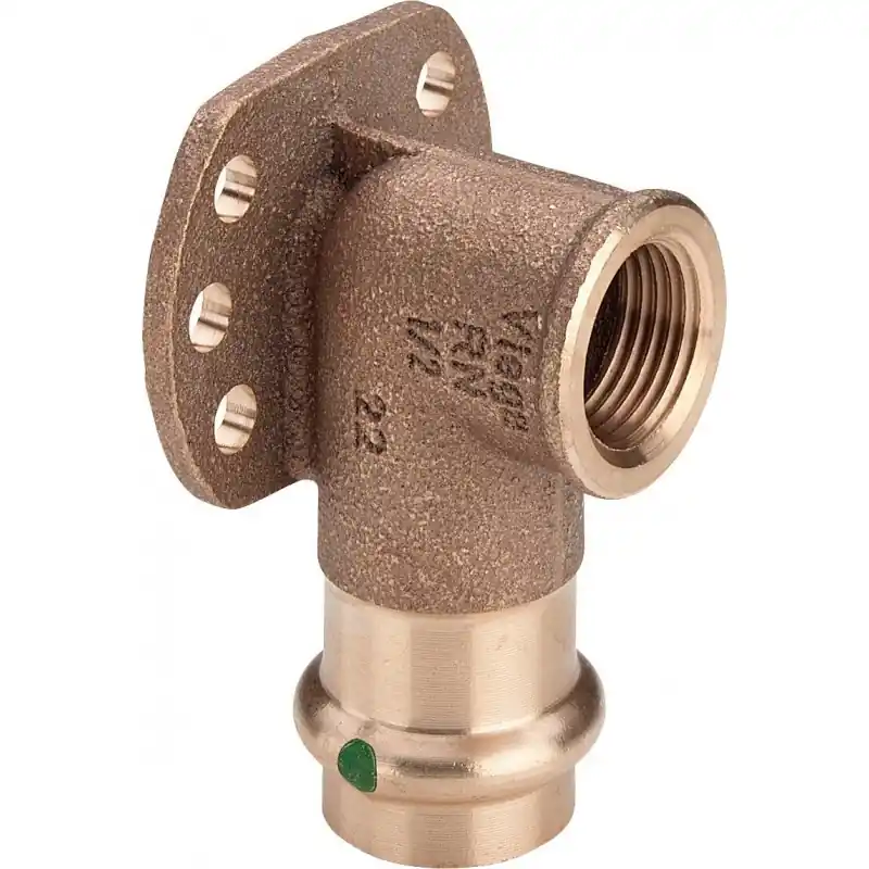 VIEGA 2225.5 Gomito 90° Fr Con Flangia Ø15X1/2"Femmina In Bronzo A Pressare - 107345