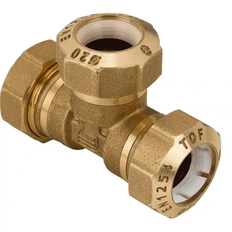 EFFEBI Tof/T Raccordo Tee Intermedio Ottone Ø75X75X75 Per Polietilene - 01050010F