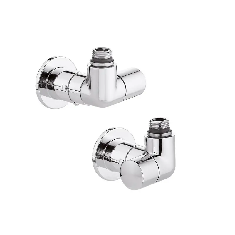 CALEFFI 4004 Coppia Valvole Squadra Sinistra Con Detentore Cromo E Chiave Ø1/2"x23/1,5 Per Rame - 400400