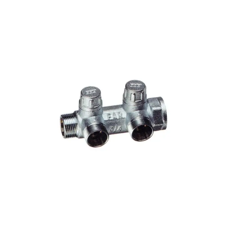 FAR 3875 Collettore Multifar Cromato Diam.3/4" Maschio Femmina X 24/19G 2 Derivazioni - 3875 34