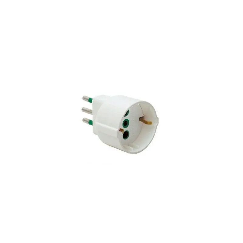 Adattatore semplice spina italiana 2P+T 10A presa italo/tedesca 2P+T 16A 82120