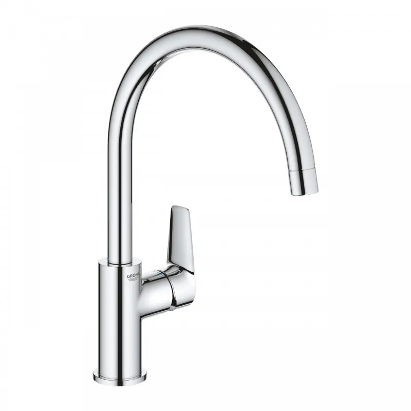 GROHE BauEdge Miscelatore da Lavello - Finitura Cromo, Bocca Girevole, Tecnologia SilkMove, Installazione Facile - 31367001