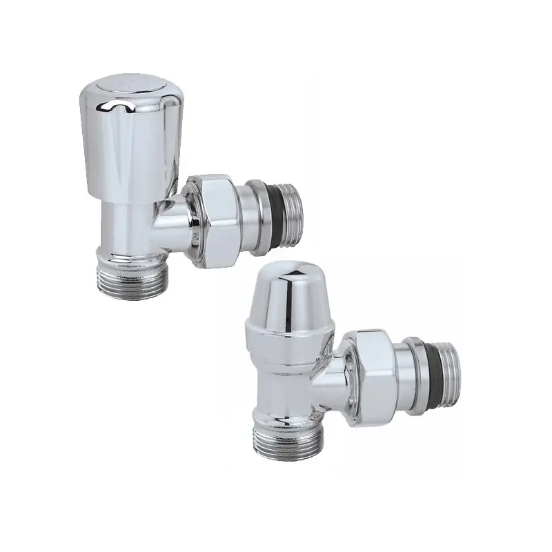 CALEFFI 3380 Coppia Valvole Con Detentore Squadra Cromo Ø1/2"Mx23/1,5 Per Rame - 338040