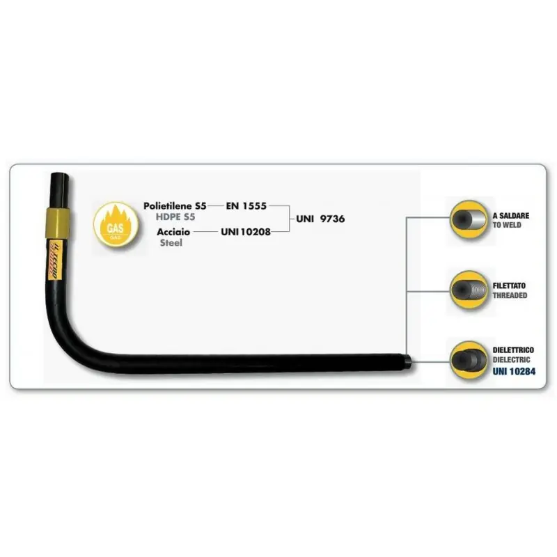 GIUNTO CURVO 90° PE/ACC. RIVES. SALD. ø2"x63 00000020384