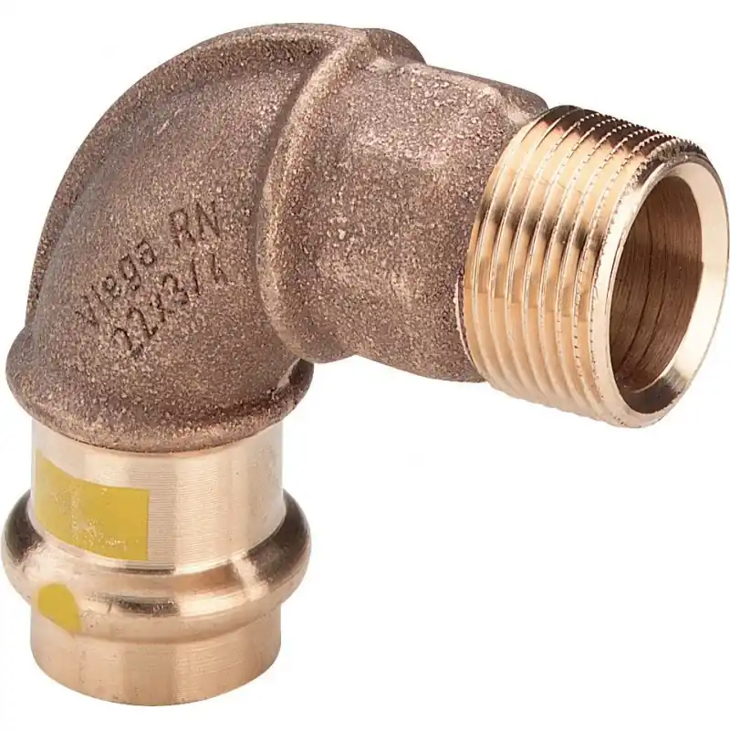VIEGA 2614 Curva 90° Fr Ø22X3/4"Maschio In Bronzo A Pressare Per Gas - 345778