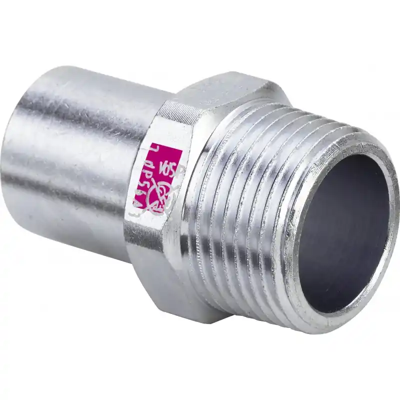 VIEGA 1111.1 Manicotto Misto Maschio ø28x1"Maschio In Acciaio A Pressare - 642099