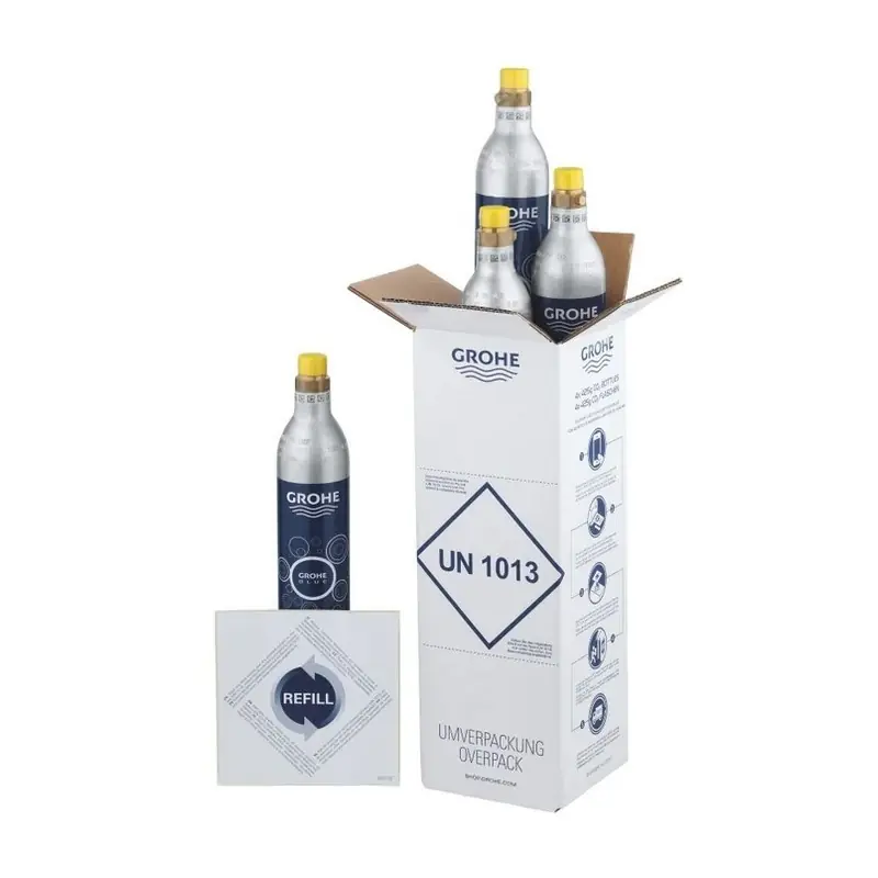 GROHE Blue Starter Kit, 4 Bombole CO2 da 425g, Fino a 60L Acqua Frizzante - 40422000