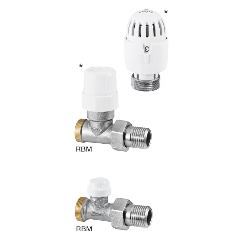 RBM 1343 Valvola Termostatica Con Detentore Diritto Per Tubo Rame Ø1/2" - 13430400