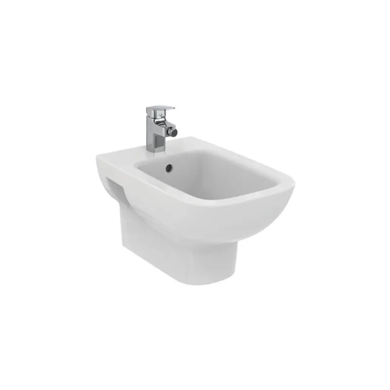 IDEAL STANDARD i.life A Bidet Sospeso Monoforo, Fissaggi Nascosti, Vitreous China, Bianco Lucido - T468101