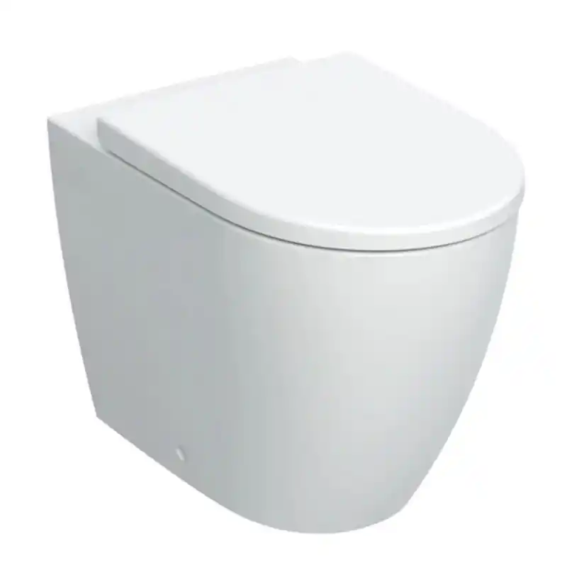 GEBERIT iCon Vaso a Pavimento - Rimfree, Sedile Ammortizzato, Scarico Orizzontale, Vetrochina Bianco Lucido - 502.383.00.1