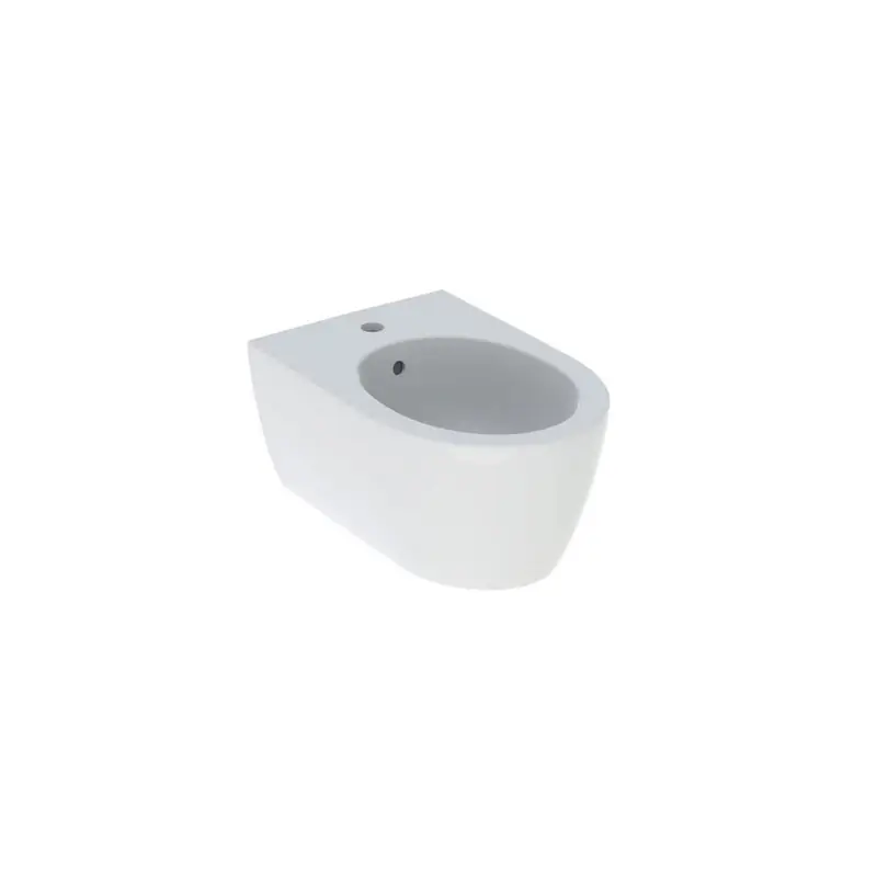 GEBERIT iCon Bidet Sospeso Monoforo - Fissaggi Nascosti, Scarico Orizzontale, Vetrochina Bianco Lucido - 501.898.00.1