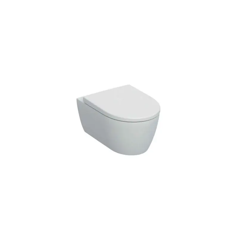 GEBERIT iCon Vaso Sospeso - Rimfree, Sedile Ammortizzato, Scarico Orizzontale, Vetrochina Bianco Lucido - 501.663.00.1