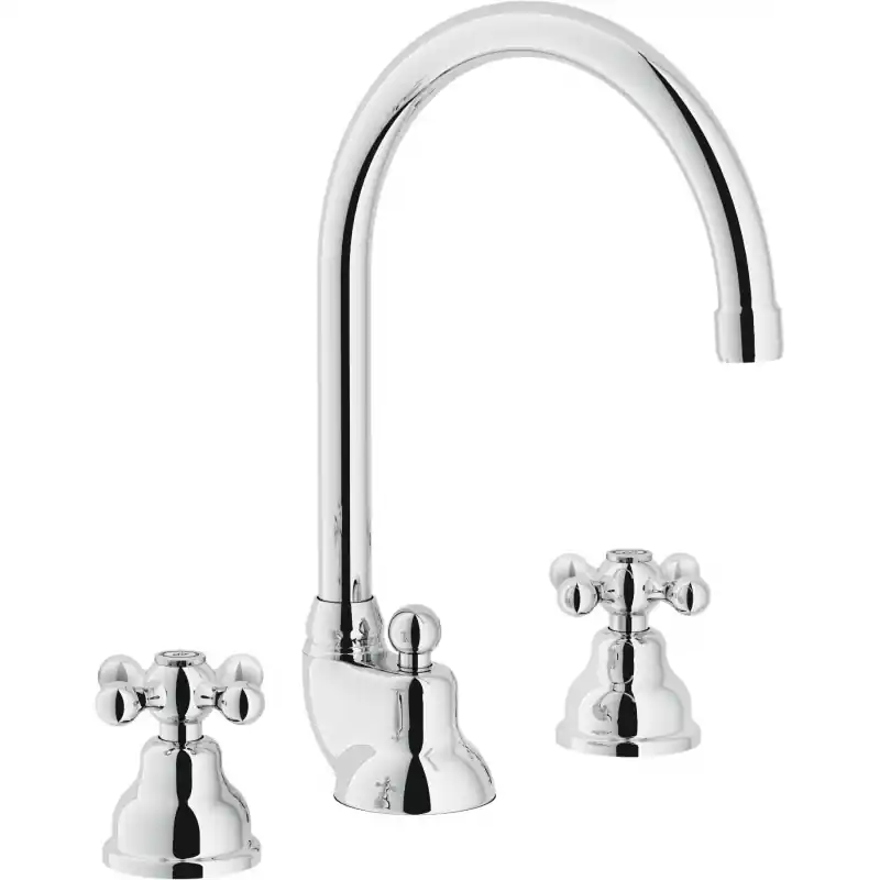NOBILI GRAZIA Gruppo Lavabo 3 Fori Bocca Alta Girevole, Finitura Cromo GRC5012/1CR