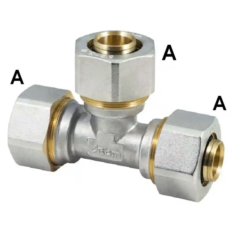 RBM 1931 Raccordo Tee Intermedio Ø16/2X16/2X16/2Mm Per Multistrato Per Tubo Tita-Fix - 19311602