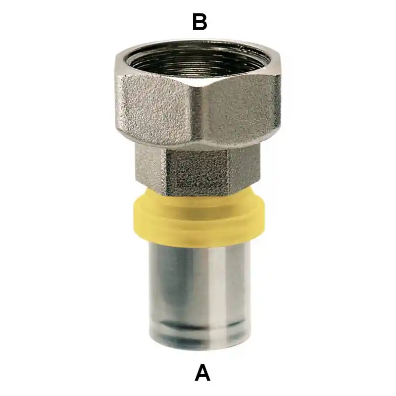 RBM 2085 Tita-Gas Raccordo Diritto Femmina Ø16/2X3/4"F Con Girello A Pressare - 20851630